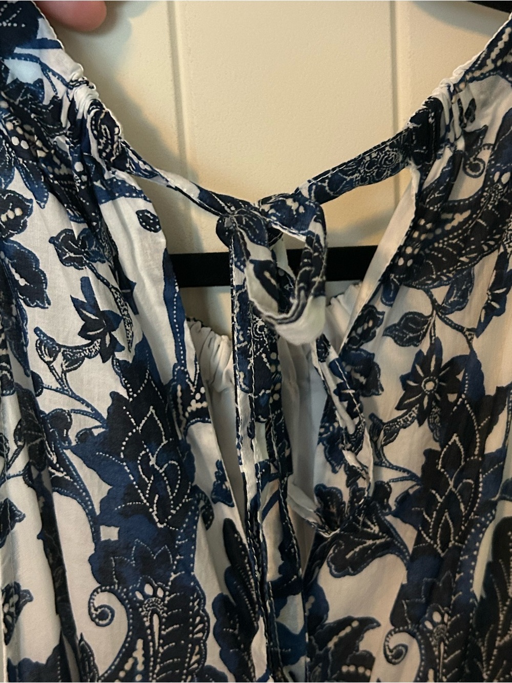Tommy Hilfiger White Maxi Dress with Navy Floral Print - Picture 3 of 7